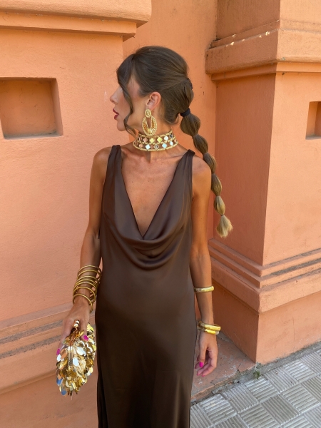 Abito Valeria Marrone scuro 2