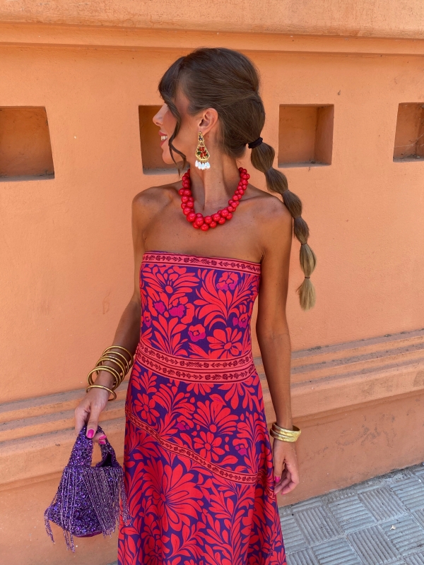 Vestido Adriana avermelhado