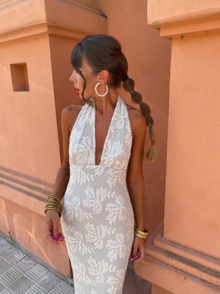 Vestido Goya Bege