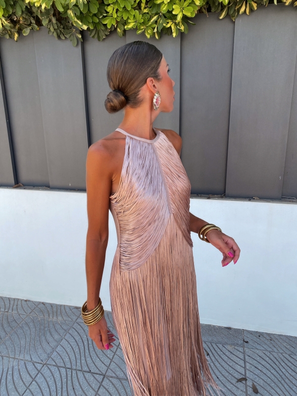 Vestido Corina Beige/Rosita