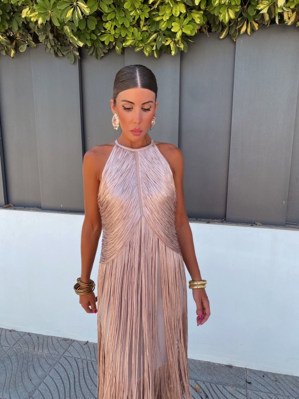 Vestido Corina Beige/Rosita