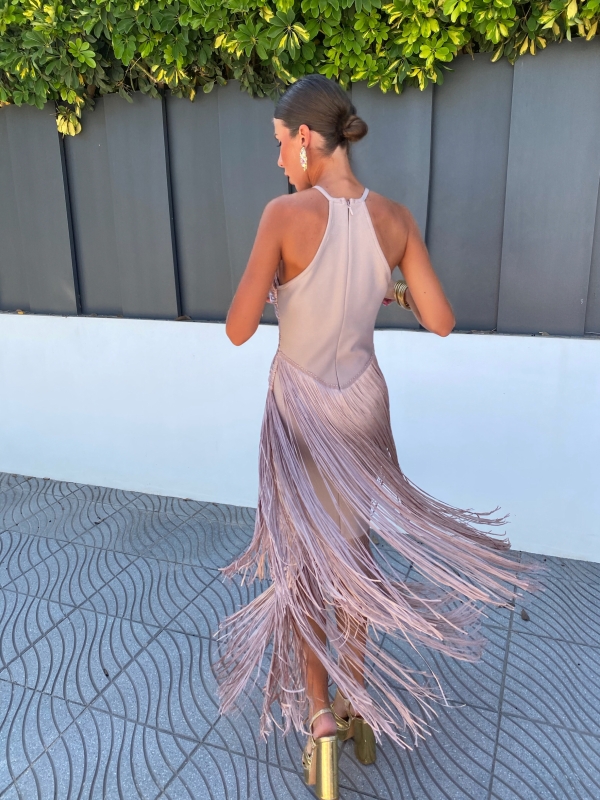 Vestido Corina Beige/Rosita