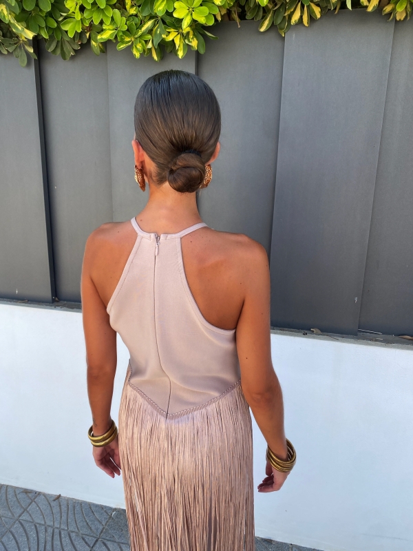 Vestido Corina Beige/Rosita