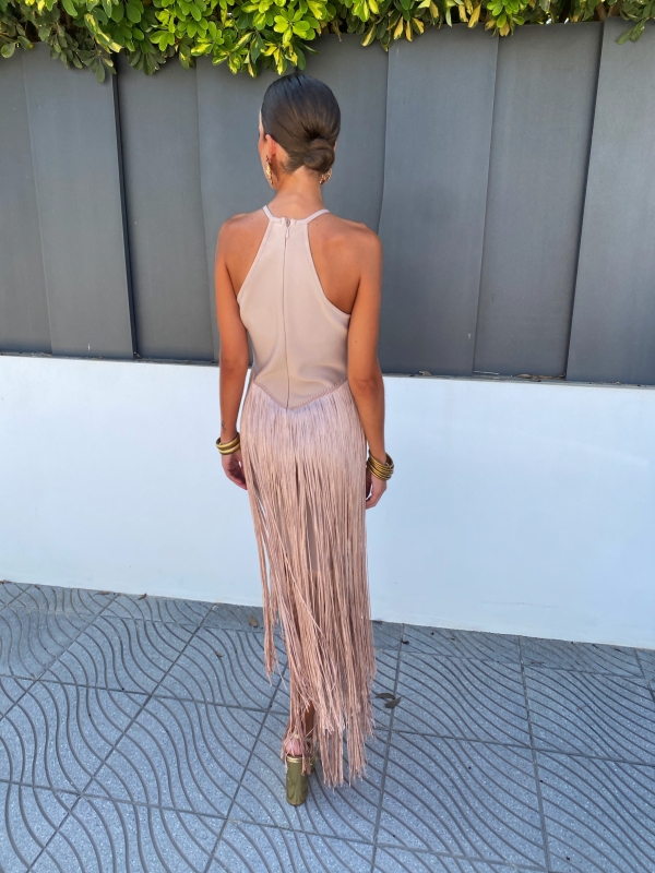 Vestido Corina Beige/Rosita