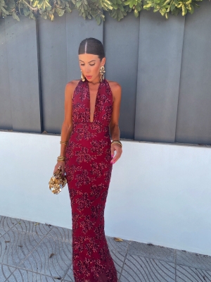 Vestido Goya Granate