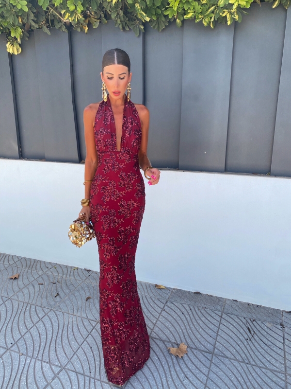 Vestido Goya Granate