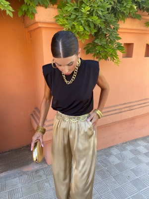 Pantalon Bombacho en satin (Divers coloris)