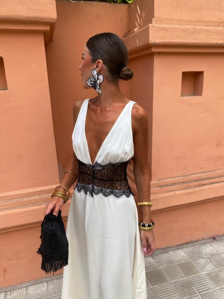 Robe Anabella Crème/Noir 2