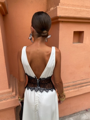 Vestido Anabella Crema/Negro