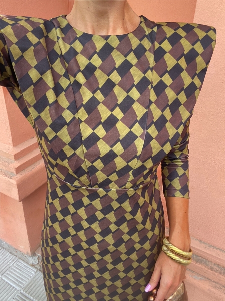 Vestido Makie Marrón/Mostaza