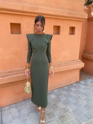 Polina Olive Green Dress