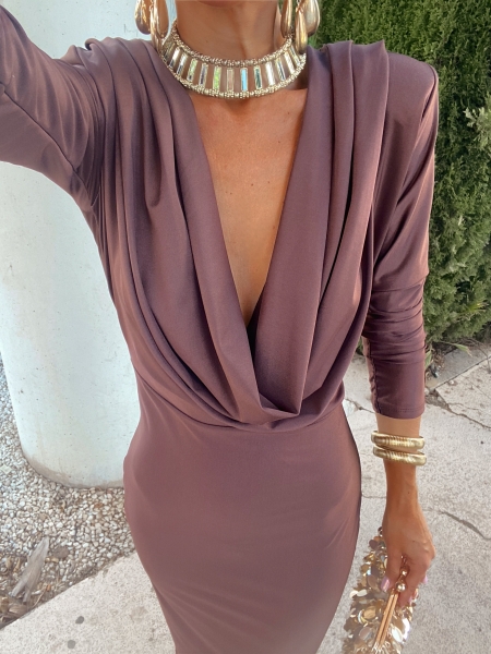 Vestido castanho Velarde 2