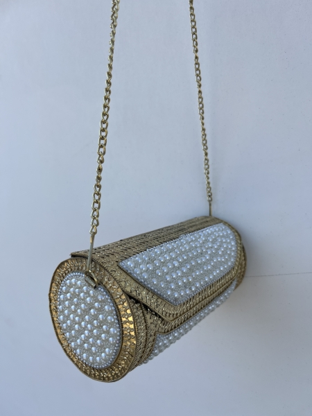 Clutch Latón Perlas Cilindro 2