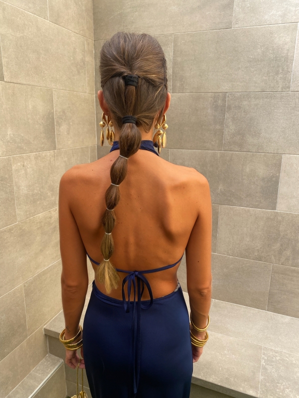 Vestido Lucrecia azul-marinho