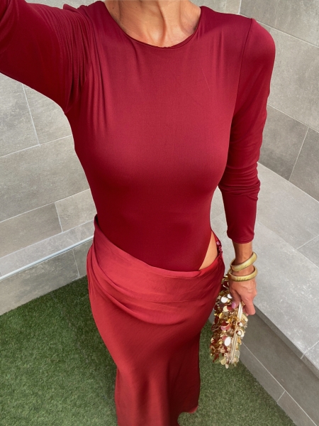 Rahinna - Vestito con maniche di granato