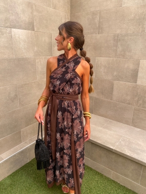 Vestido Huga Marrón/Negro