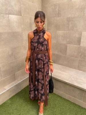 Vestido Huga Marrón/Negro