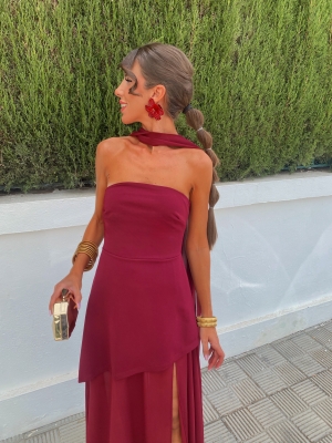 Vestido Camila Granate