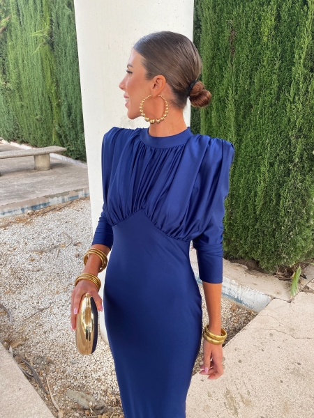 Vestido Orozco azul-marinho