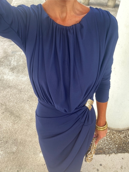 Vestido Almodovar azul-marinho