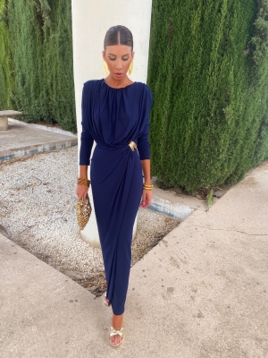 Almodovar Dress Navy Blue