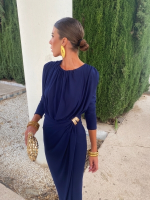 Almodovar Dress Navy Blue
