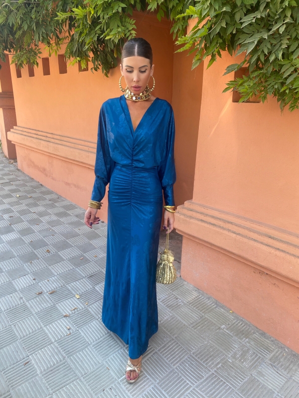 Vestido Bordonau Petróleo