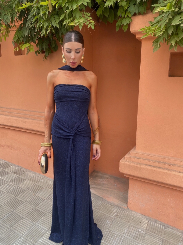 Vestido Celestina Azul Marino