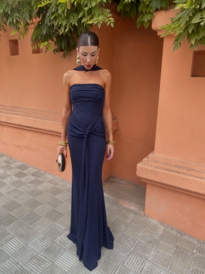 Vestido Celestina Azul Marino