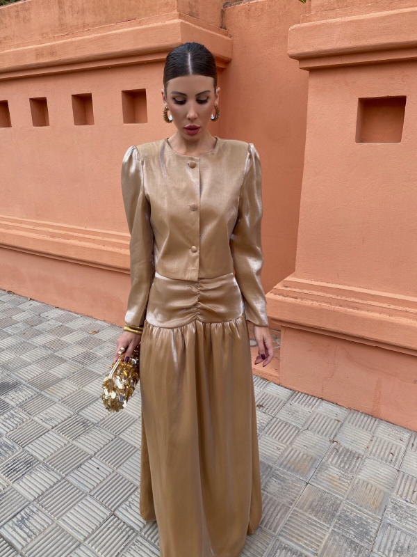 Karenina Peach/Skirt Set