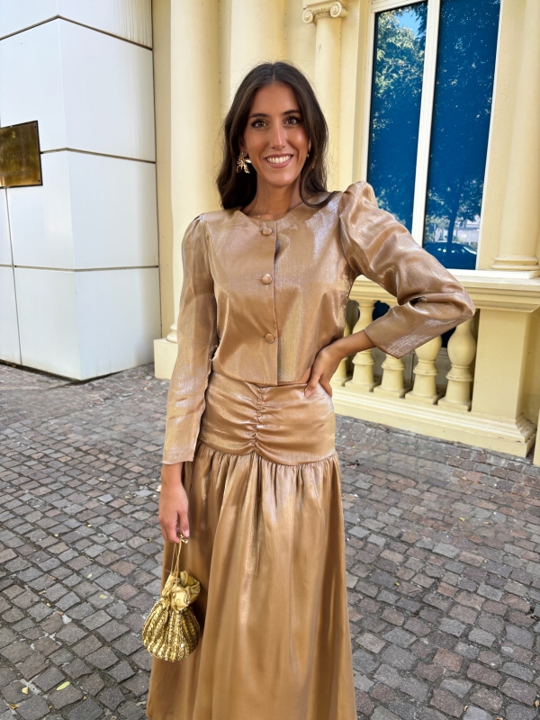 Karenina Peach/Skirt Set