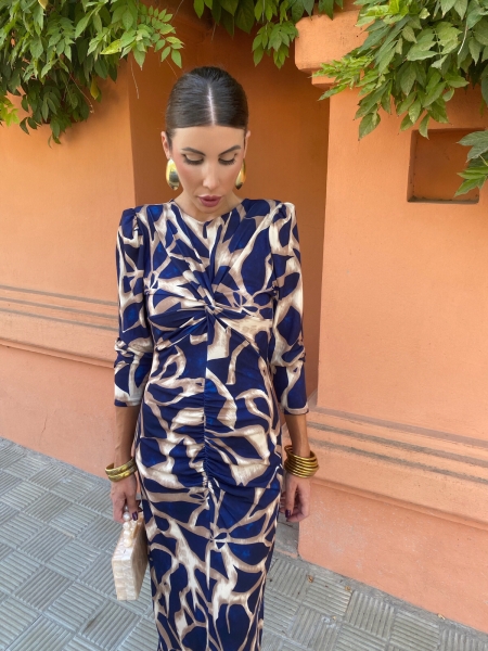 Vestido de manga comprida Ebano Azul 2