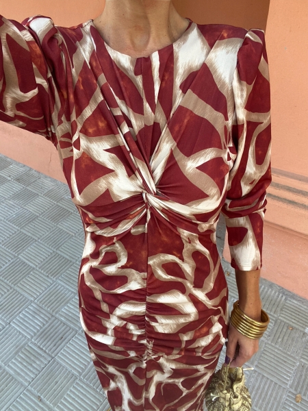 Vestido Ebano de manga comprida em azulejo