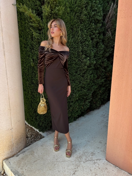Robe en velours marron Santa Cruz 2