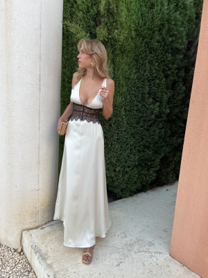 Vestido Anabella Crema/Negro