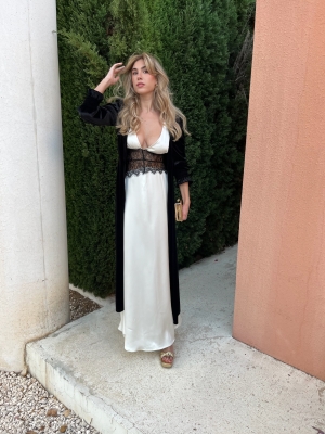 Vestido Anabella Crema/Negro