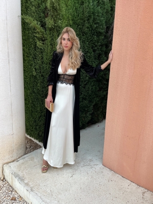 Vestido Anabella Crema/Negro