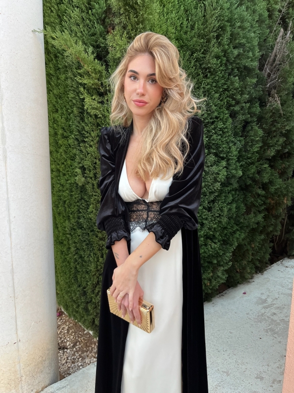 Vestido Anabella Crema/Negro