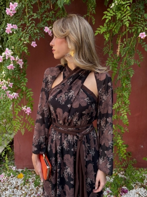 Vestido Huga Marrón/Negro