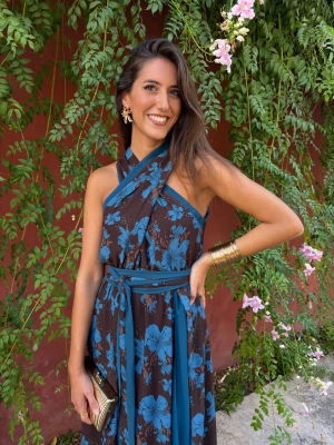 Robe Huga Marron/Turquoise