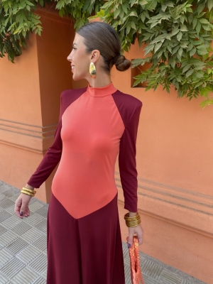 Vestido Sandino Coral/Garnet
