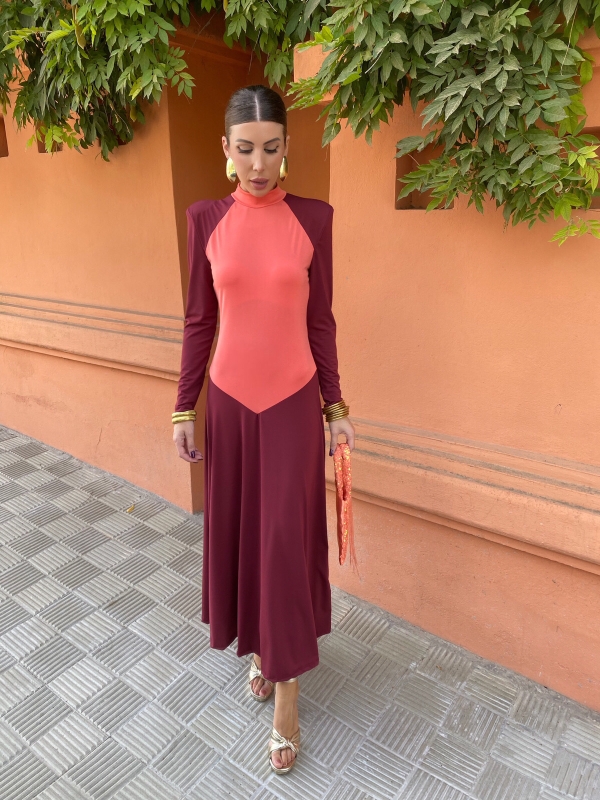 Vestido Sandino Coral/Garnet