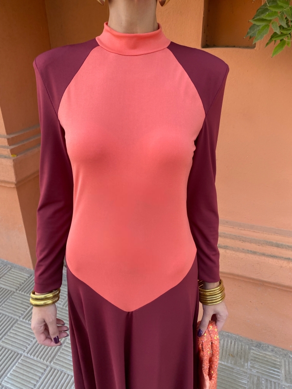 Vestido Sandino Coral/Garnet