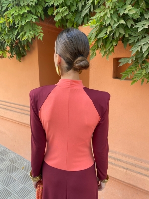 Vestido Sandino Coral/Garnet