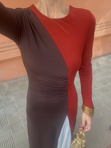 Vestido Triada castanho/castanho