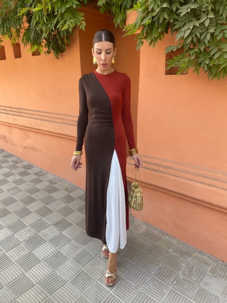 Vestido Triada Marrón/Teja 2