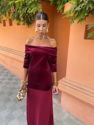 Vestido Borgoña Granate