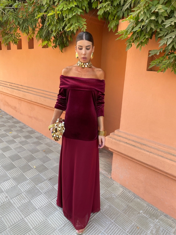 Vestido Borgoña Granate