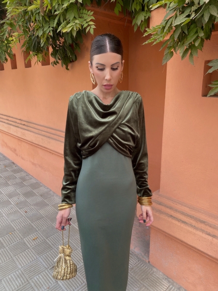 Vestido Casademunt Verde Seco 2