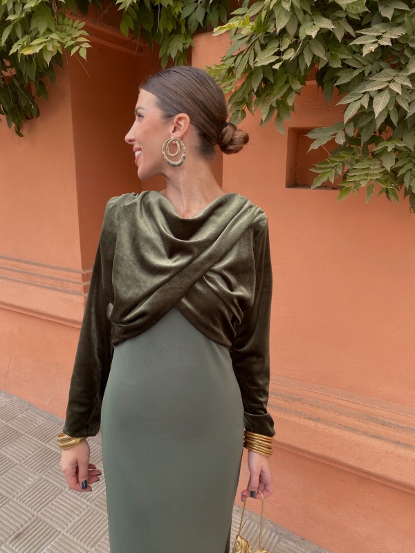 Vestido verde seco Casademunt